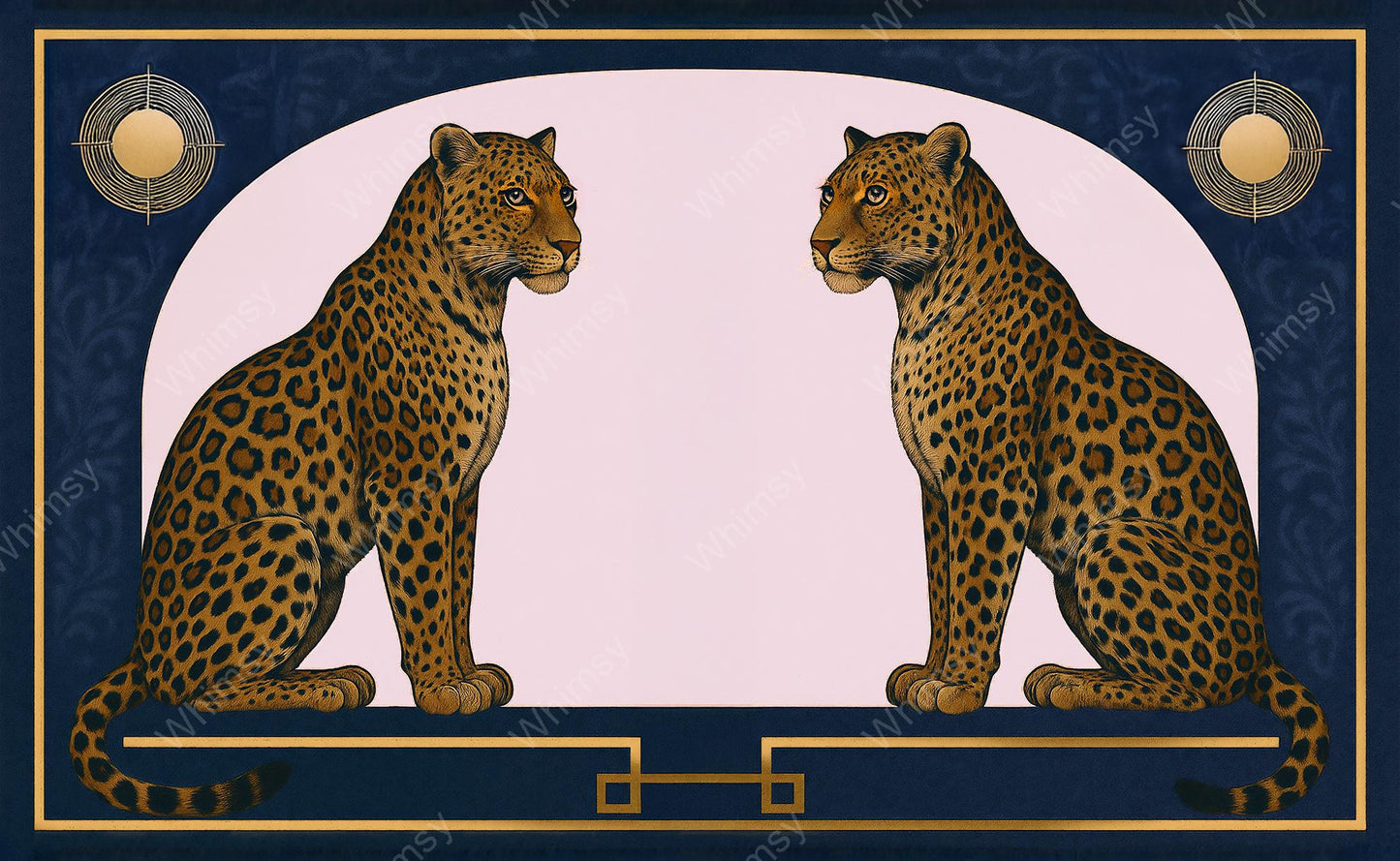 Palermo Star extra-large A0 decoupage paper featuring a bold, gold-on-black leopard print pattern with painterly texture and subtle metallic detail.