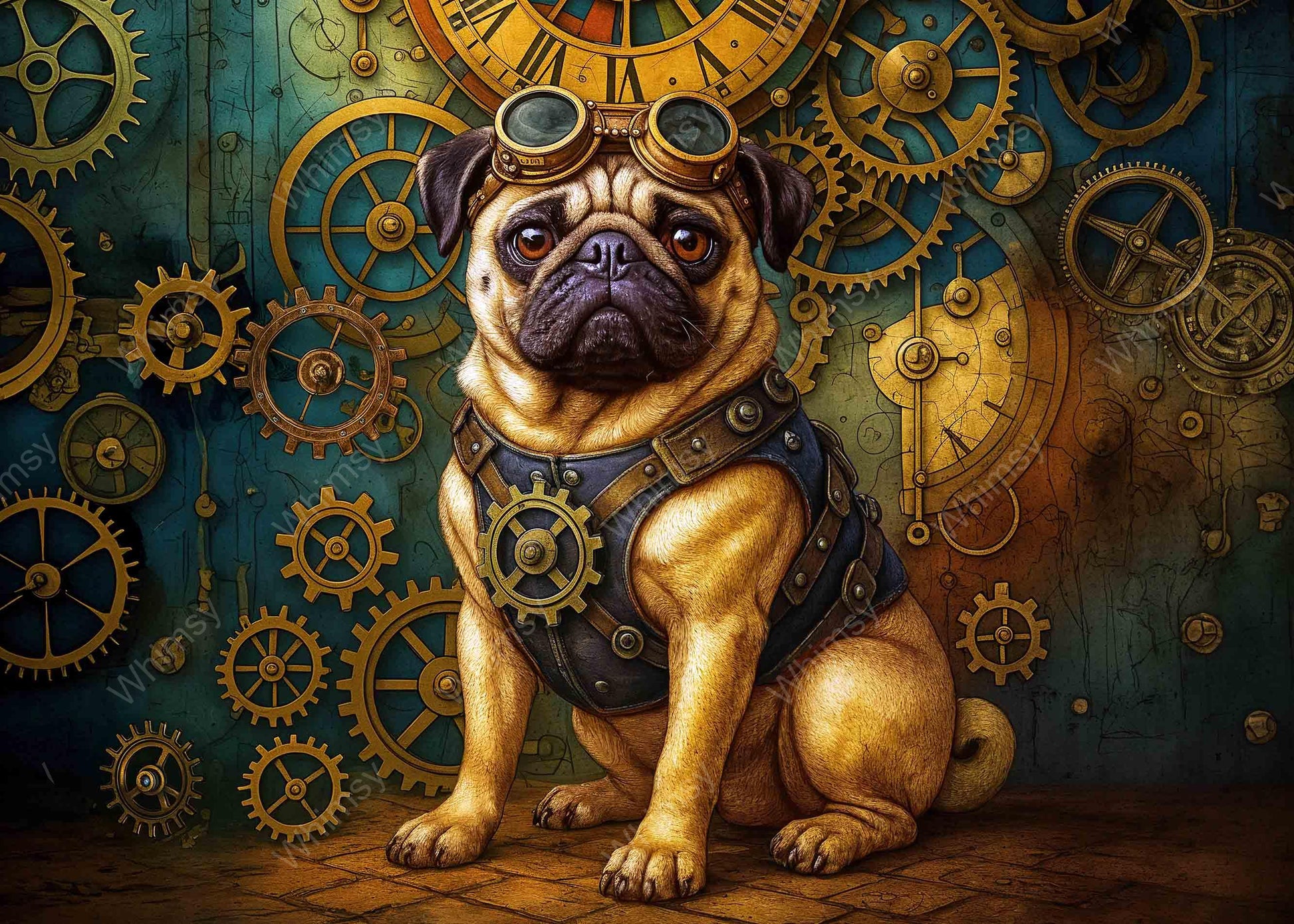 Meet Harvey von Snout: a monocled pug with brass buttons, bold attitude, and the perfect bark for your next Whimsy project.
