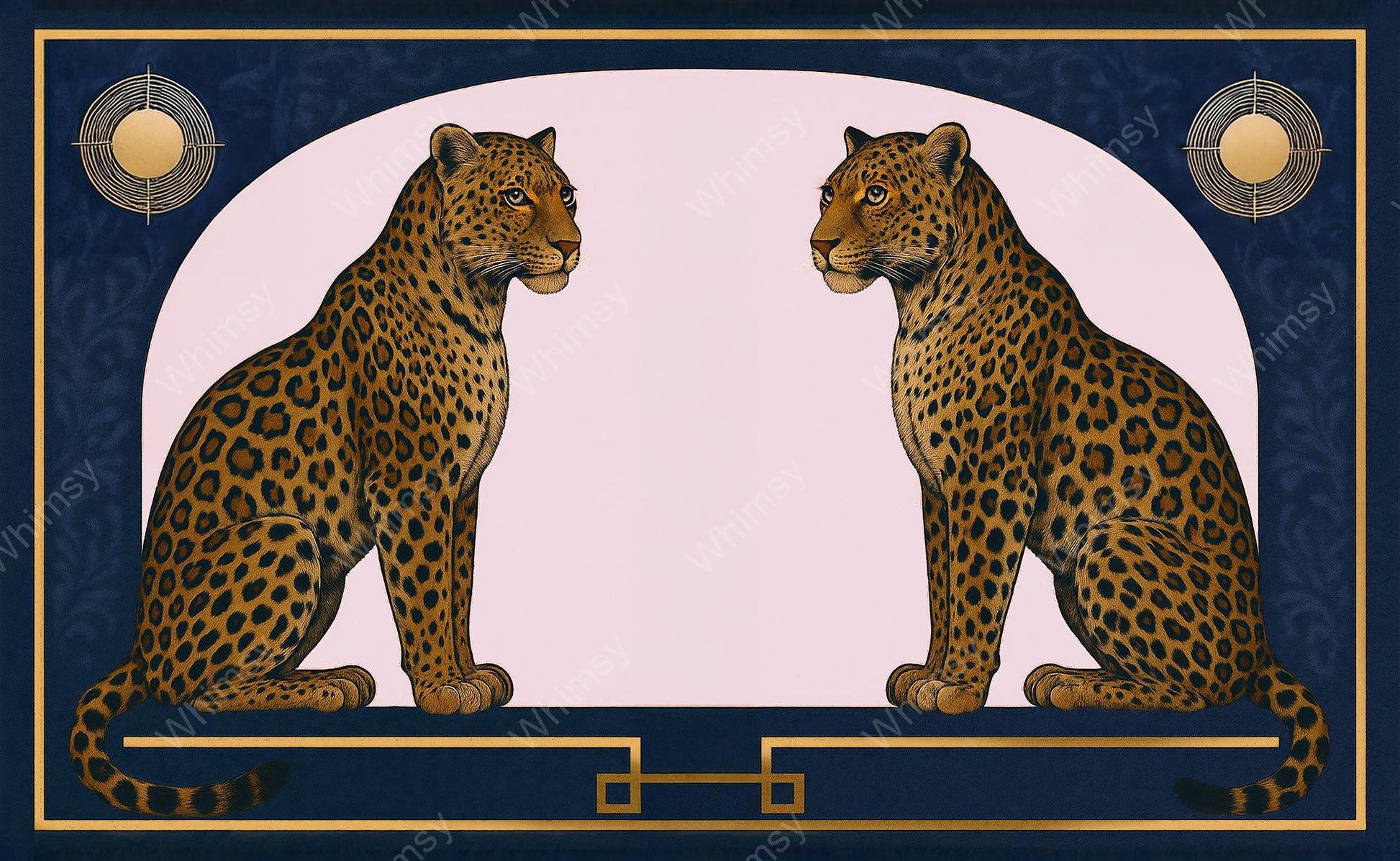 Palermo Star extra-large A0 decoupage paper featuring a bold, gold-on-black leopard print pattern with painterly texture and subtle metallic detail.
